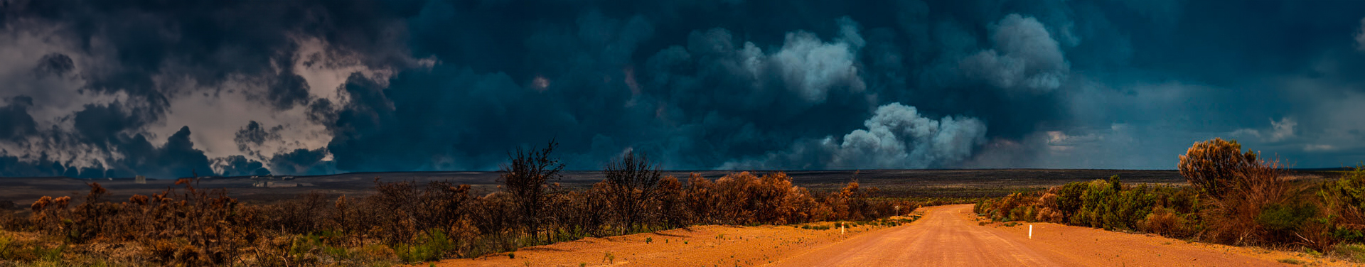 Bushfire Wildfire Smoke in remote area of Forrestania, Mount Holland Western Australia